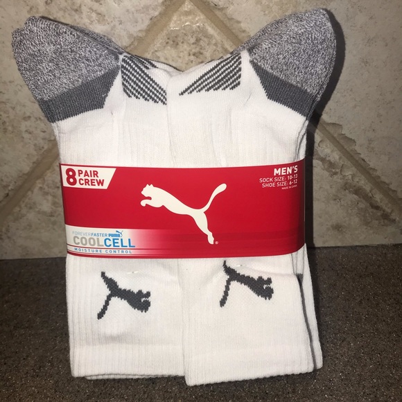 Puma Other - 🆕Puma Men’s Cool Cell 8-Pk White/Gray Crew Socks